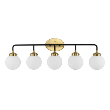 Caleb Brass Vanity Wall Sconce Frosted